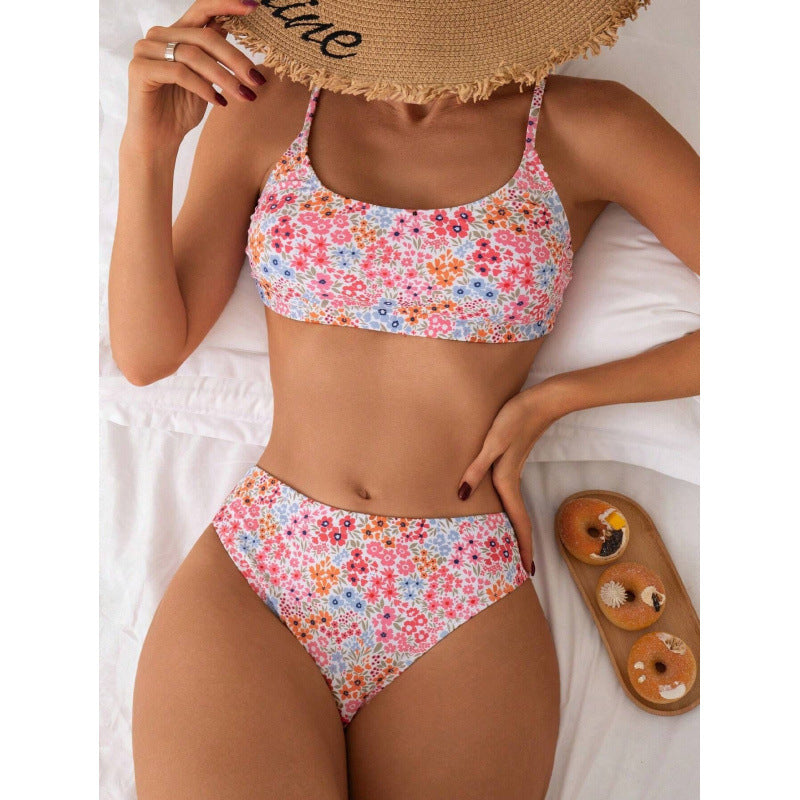 Damen High-Waist Bikini-Set mit floralem Design und komfortablen Trägern Drune