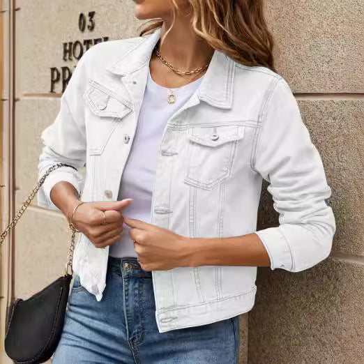 Damen Jeansjacke mit modernem Kurzschnitt und praktischen Taschen Drune