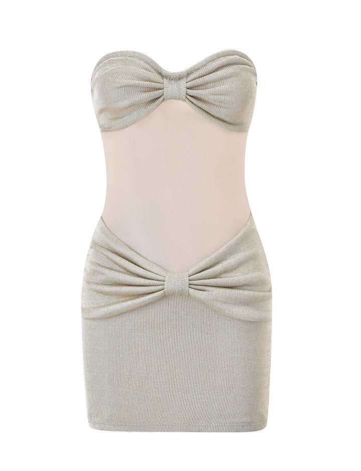 Damen Bandeau Minikleid mit raffiniertem Rüschenelement Drune