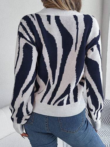Drune | Strickpullover mit Muster V-ausschnitt Design Trendy und Bequem