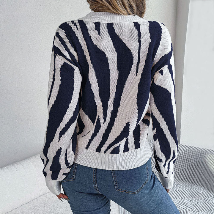 Drune | Modischer Pullover mit Gestricktem Farbblock