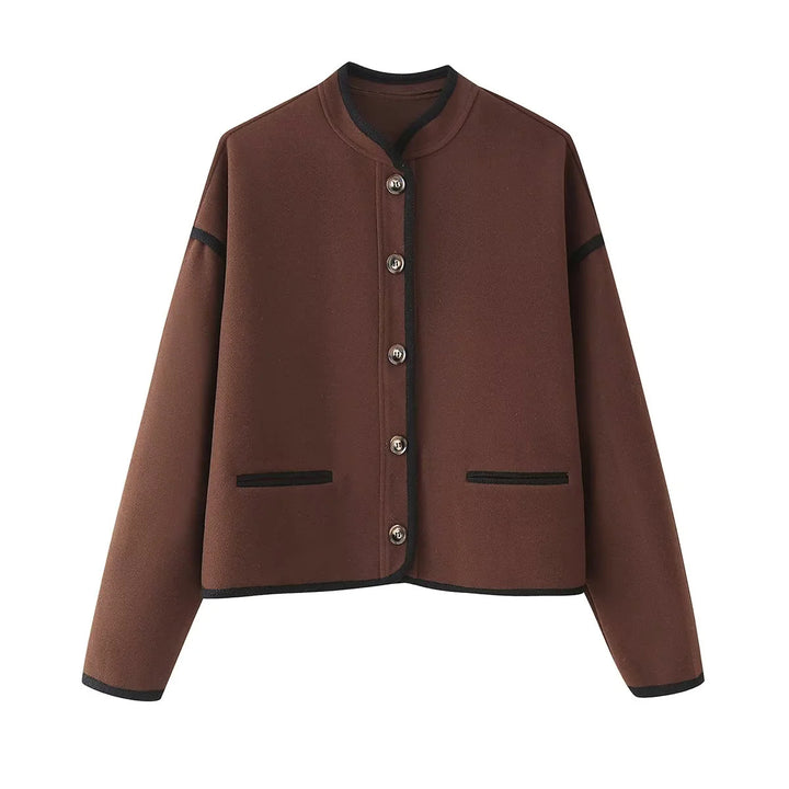 Damen elegante Übergangsjacke mit dekorativen Knöpfen Drune