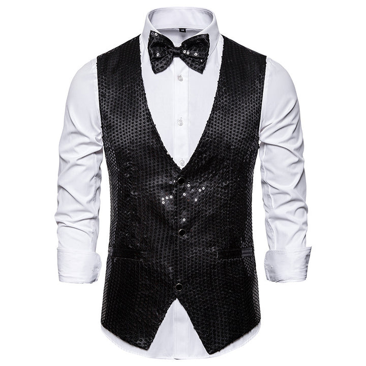 Herren stilvolle Pailletten-Weste Drune