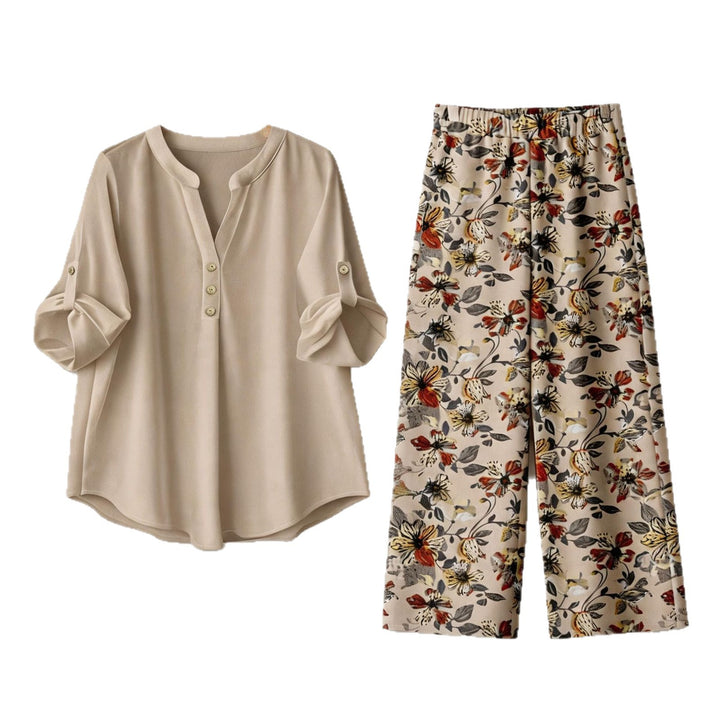Damen Freizeitoberteil und Blumenhose Drune