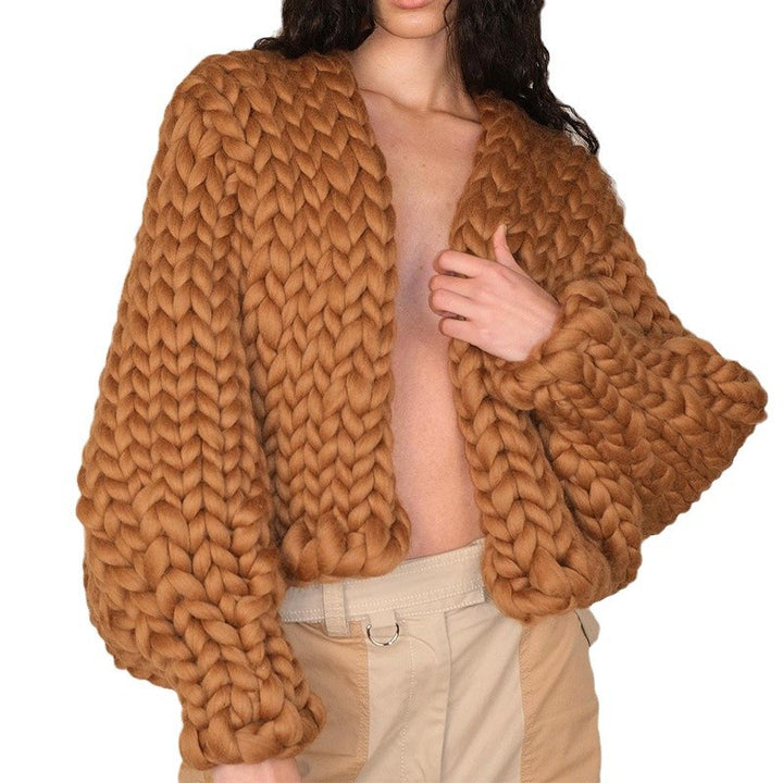Damen Oversize Strickjacke mit voluminösen Ärmeln Drune