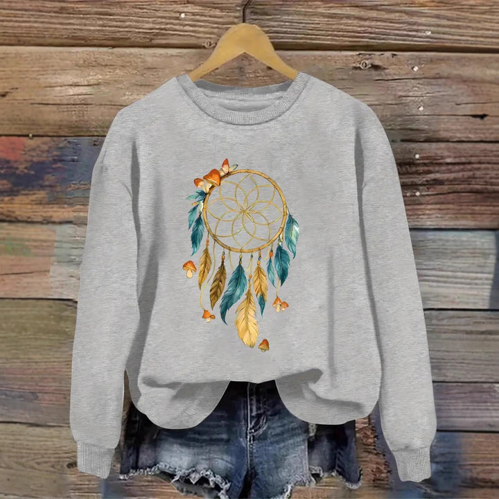Damen Sweatshirt mit kunstvollem Traumfänger-Design Drune