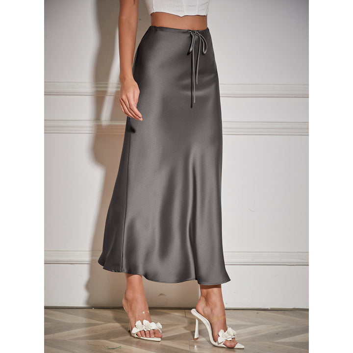 Damen Maxi-Rock mit elastischemBund und seitlicher Bindegurt Drune