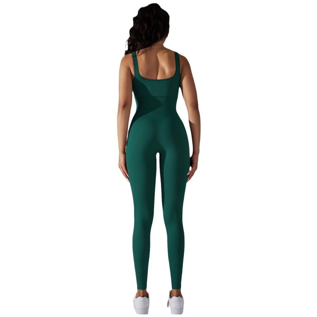 Damen Figurbetonter Jumpsuit mit breiten Trägern und Rippstruktur Drune