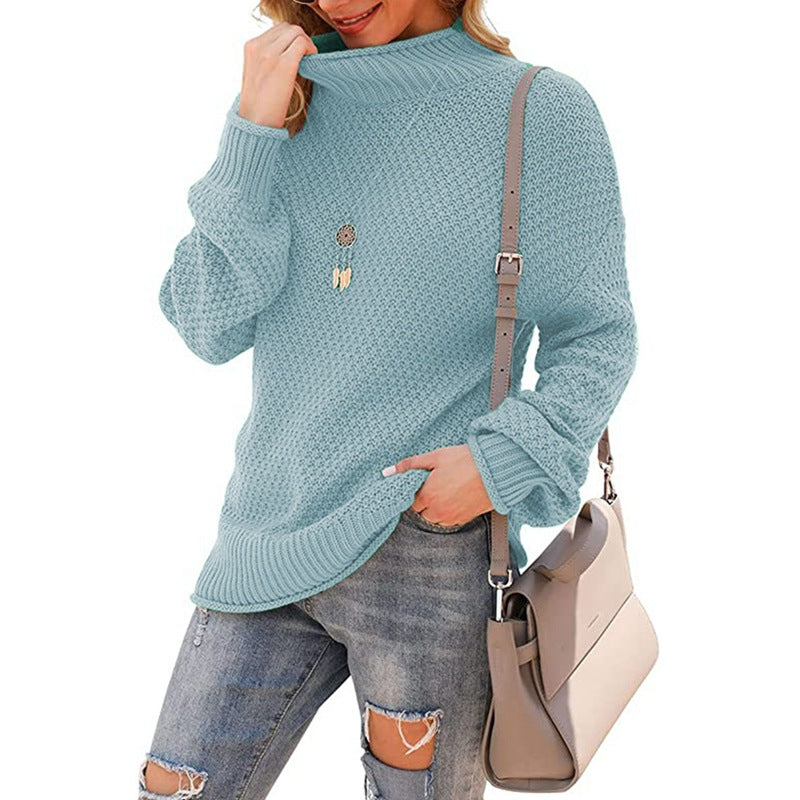 Drune | Sweater - Halber Rollkragen Strickpullover - Lässiges Gemütliches Oberteil
