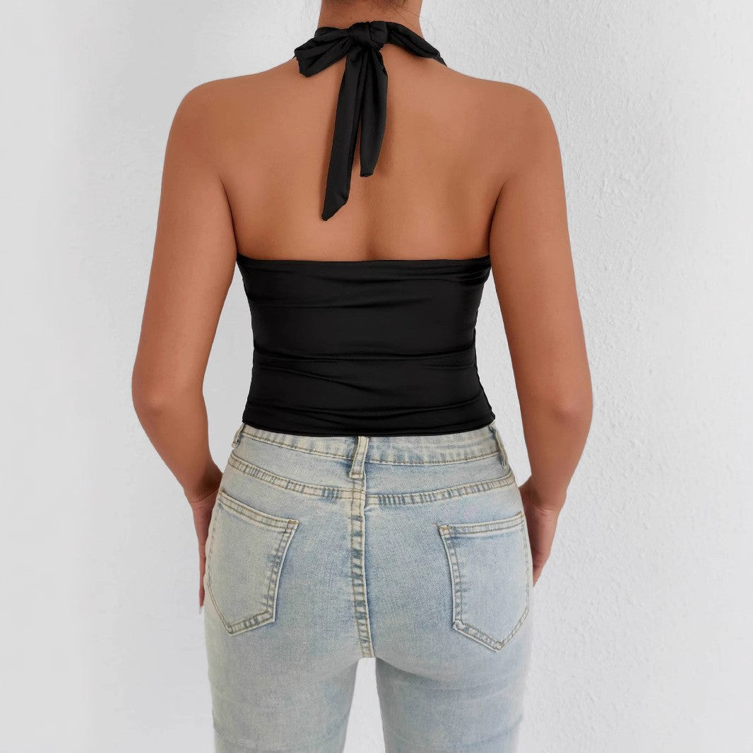Damen Hochgeschlossenes Tanktop mit Quadrat-Ausschnitt Drune