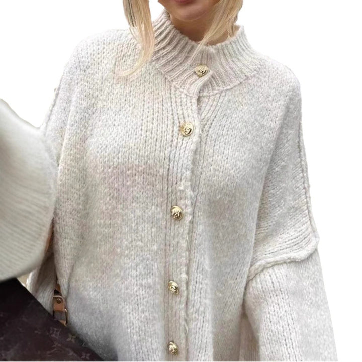 Damen oversized Strickjacke mit Knopf- und Rippdetails Drune