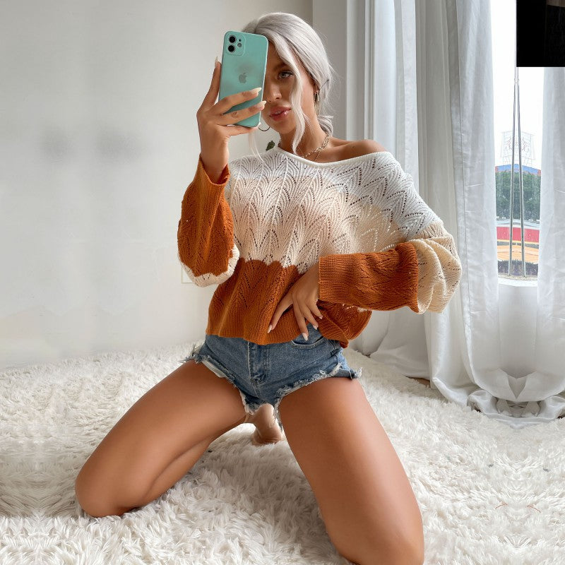 Damen Strickpullover mit luftiger Struktur und modischem Farbverlauf Drune