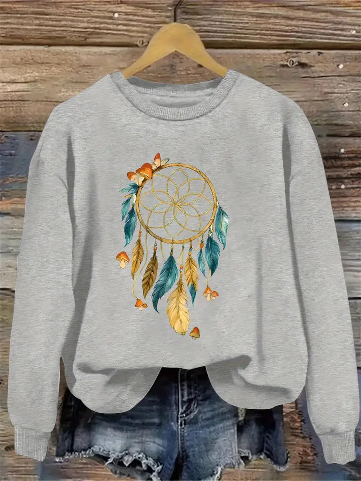 Damen Sweatshirt mit kunstvollem Traumfänger-Design Drune
