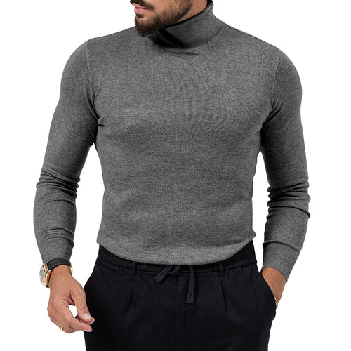 Herren eleganter Pullover mit Stehkragen und feiner Strickstruktur Drune