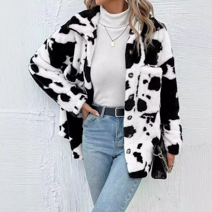 Damen Kuschelige Plüschjacke im Tiermotiv Drune