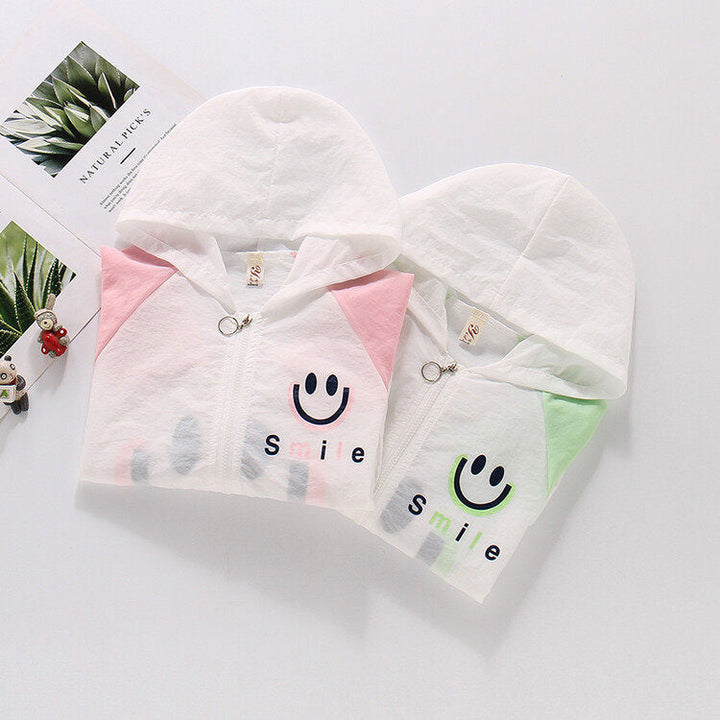 Damen nan leichte Kapuzenjacke mit Smiley-Print und Kordelzug Drune