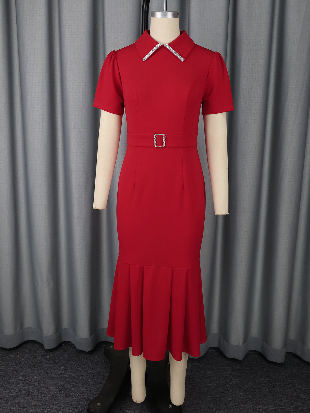 Damen figurbetontes Abendkleid mit Rüschen und eleganter Ausstattung Drune
