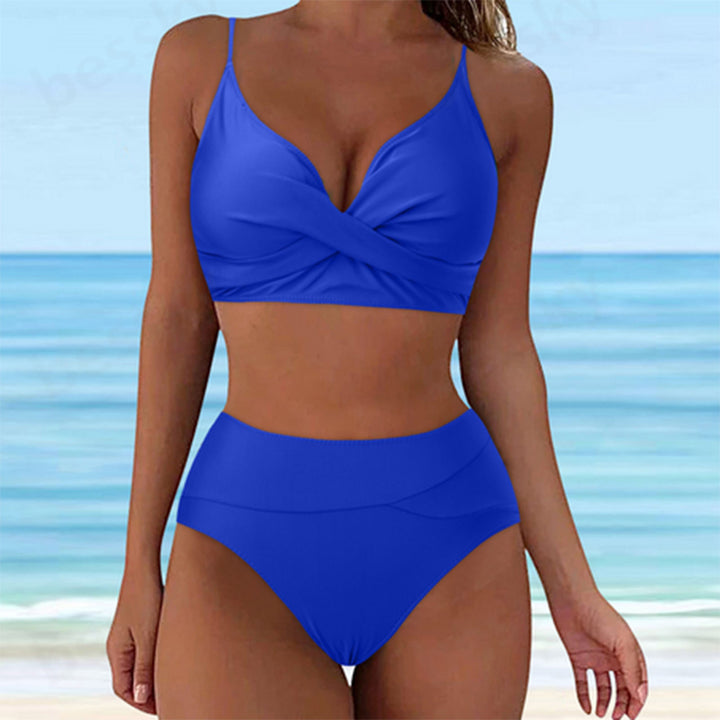 Damen Hochtailliertes Bikini-Set mit raffiniertem Twist-Oberteil Drune