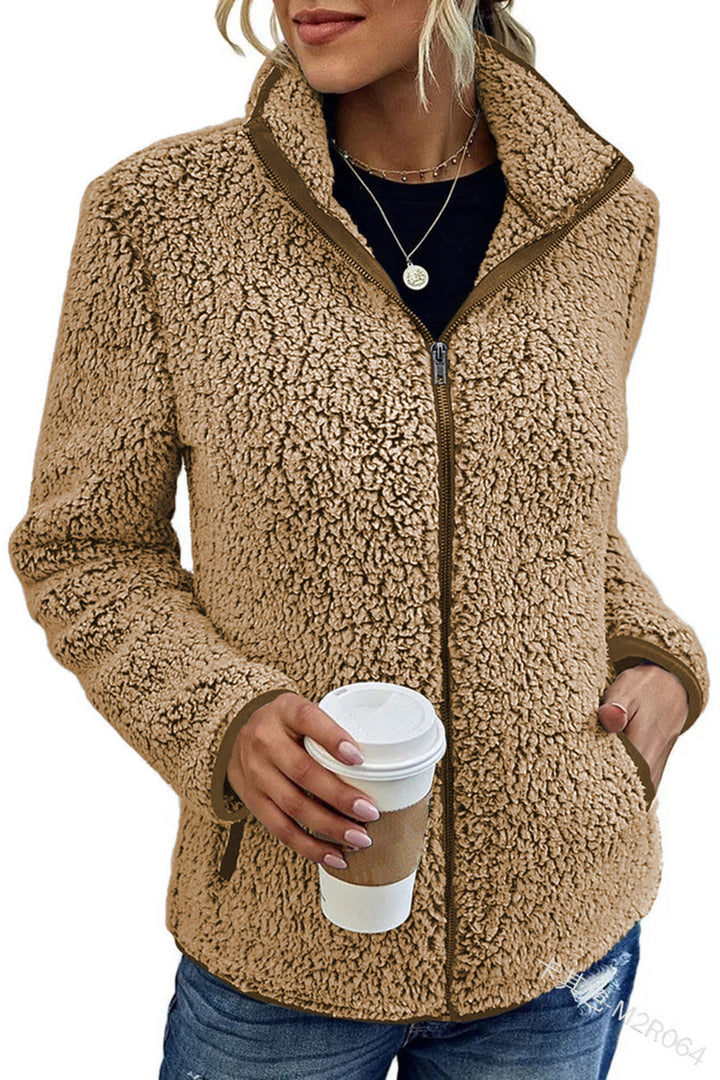 Damen Fleecejacke mit hohem Kragen und praktischen Reißverschlusstaschen Drune