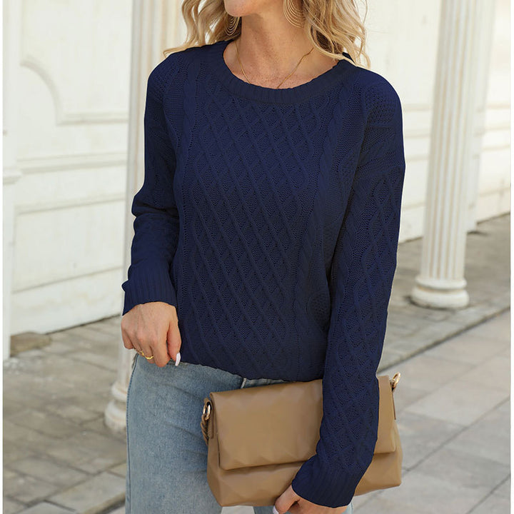 Damen Strickpullover mit auffälligem Rautenmuster Drune