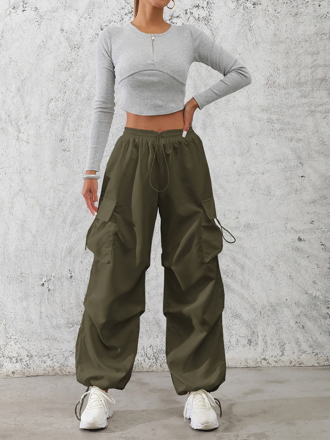 Damen Cargo-Hose mit elastischem Bund und praktischen Seitentaschen Drune