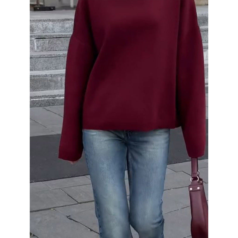 Damen gemütlicher oversized Strickpullover mit weitem Schnitt Drune