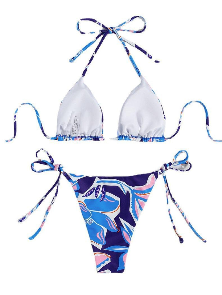 Damen Triangel-Bikini mit traumhaftem Blumendesign und raffinierten Schnürdetails Drune
