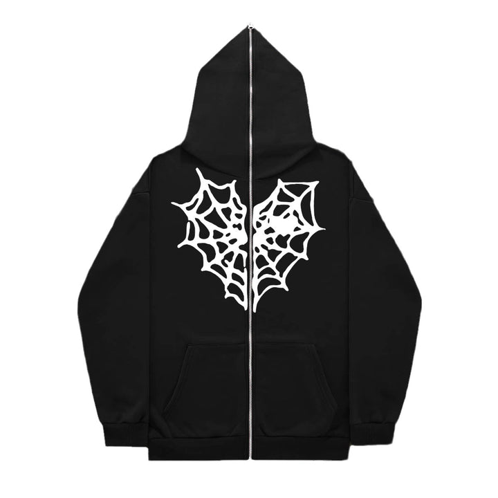 Damen Hoodie mit auffälligem Spinnennetz-Design Drune