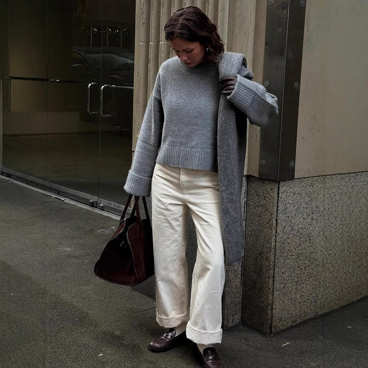 Damen gemütlicher, oversized Strickpullover Drune