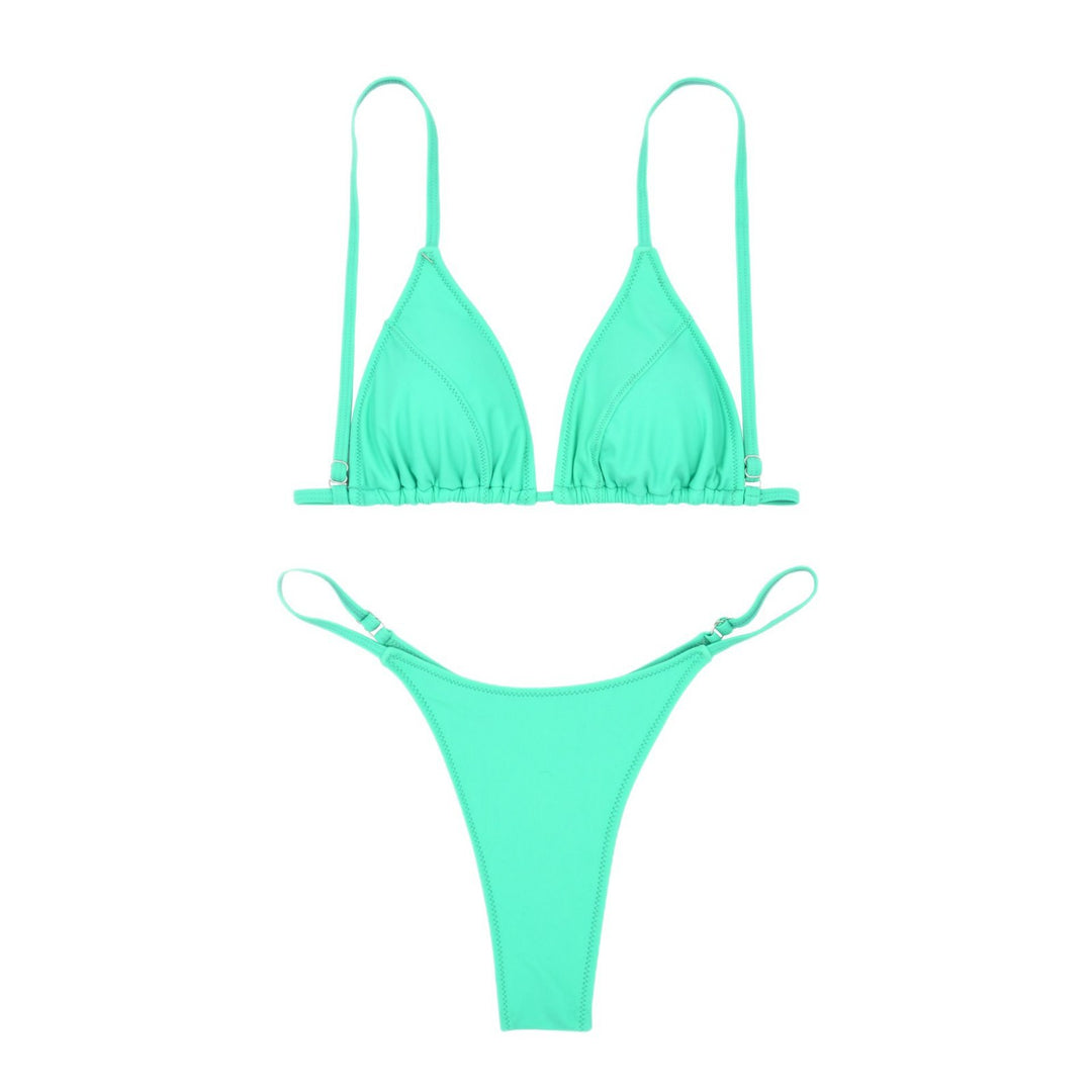 Damen Triangel-Bikini mit ultra-hohem Beinausschnitt und feiner Raffung Drune