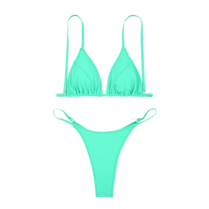 Damen Triangel-Bikini mit ultra-hohem Beinausschnitt und feiner Raffung Drune