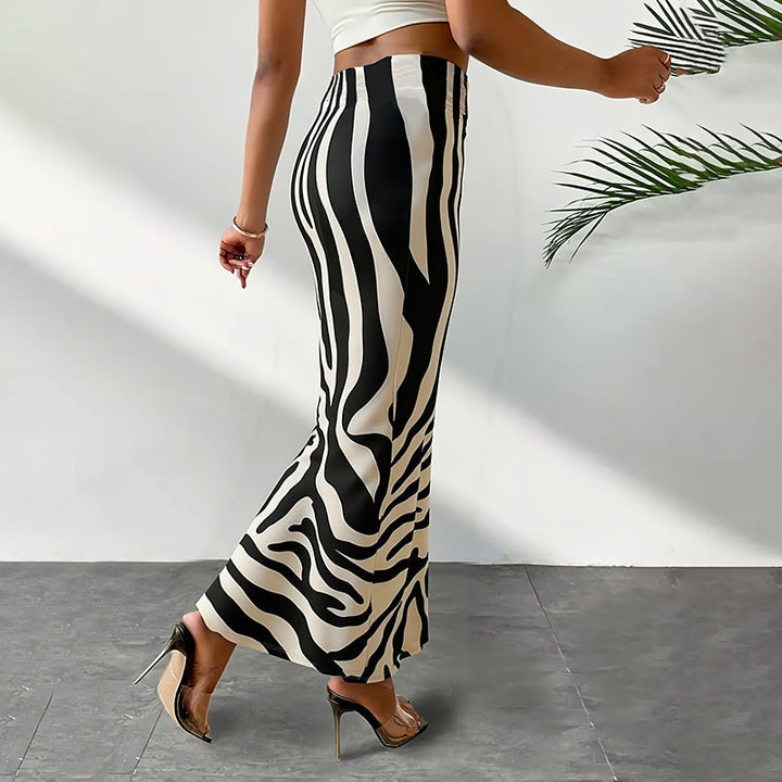 Damen Maxirock mit modernem Tiermuster Drune