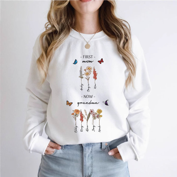 Damen Sweatshirt mit floralem Druck und inspirierendem Schriftzug Drune