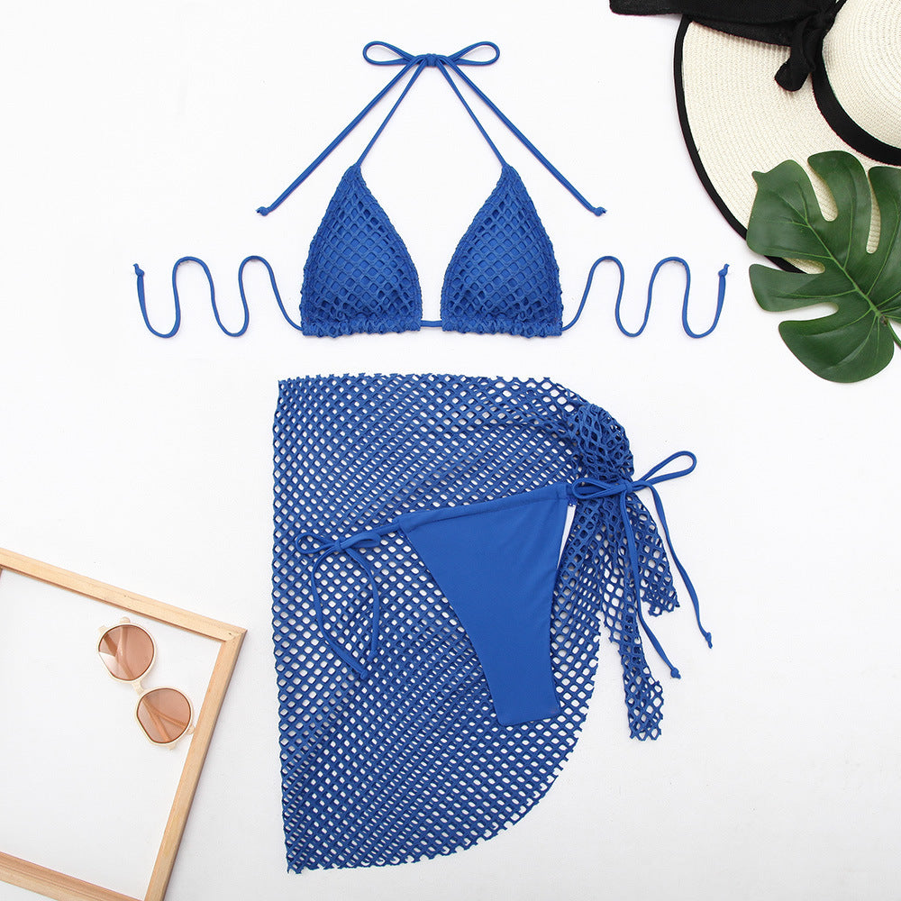 Damen Bikini-Set mit innovativem Netzdesign und trendigem Wickelrock Drune