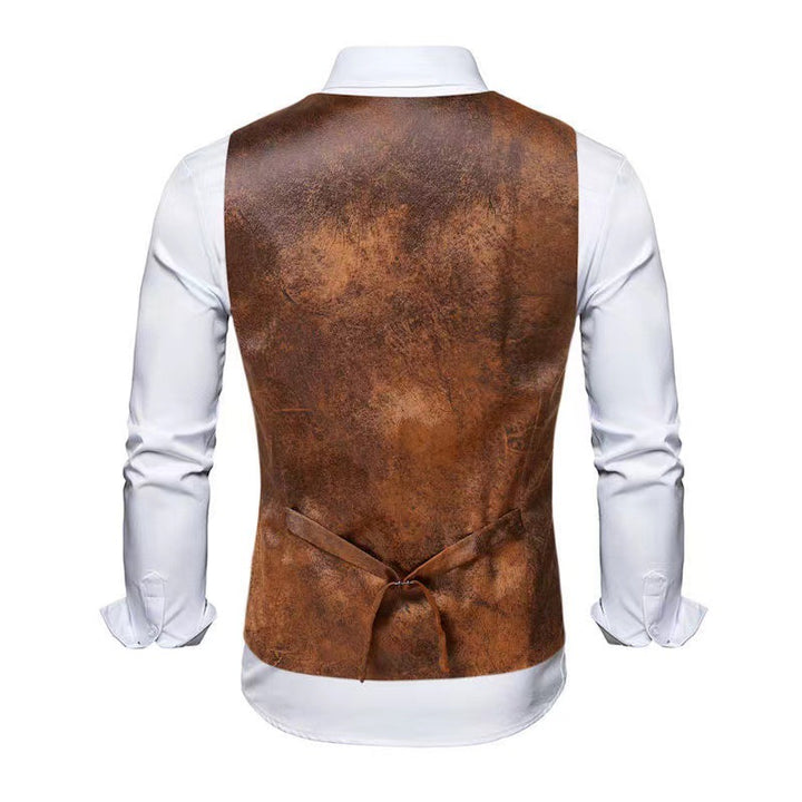 Herren stylische Weste mit Lederakzenten und praktischen Taschen Drune