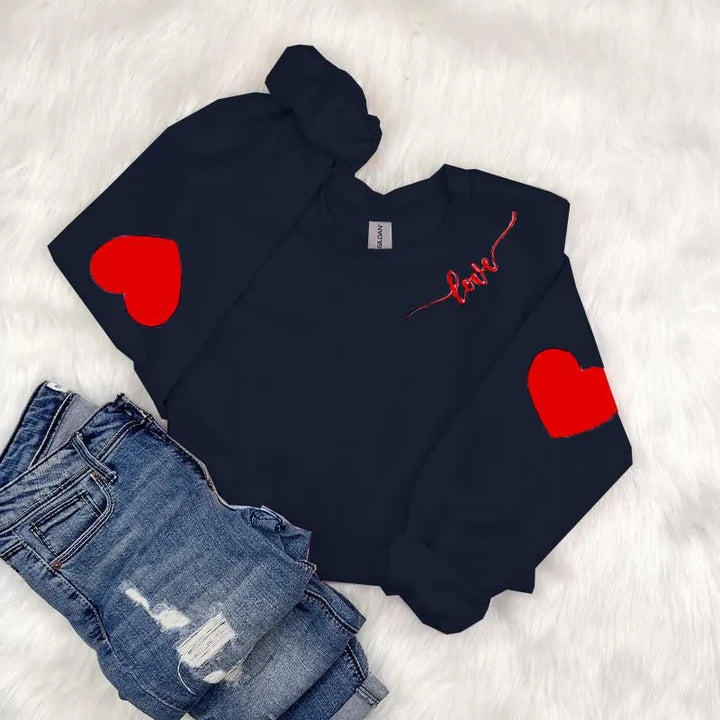 Damen Sweatshirt mit Herzen-Design und lässigem Schnitt Drune