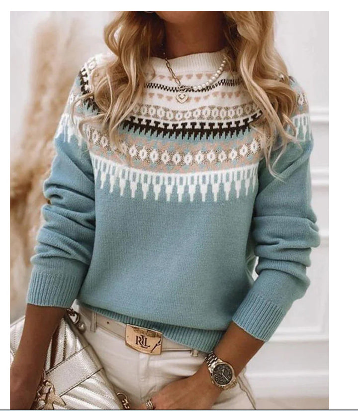 Damen Pullover im skandinavischen Strickdesign mit verspieltem Muster Drune
