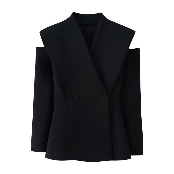 Damen elegante Blazerjacke mit modernem Schnitt und außergewöhnlichem Kragen Drune