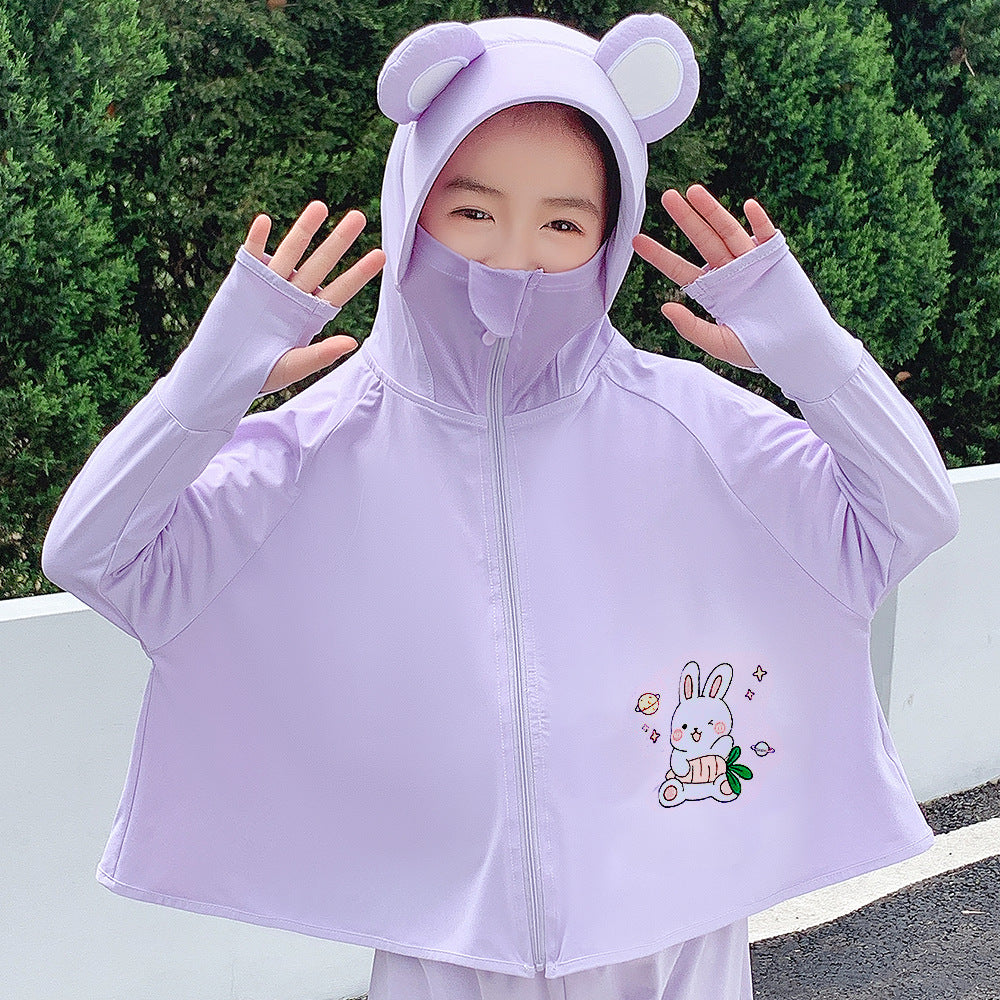 Unisex nan Kapuzenponcho für Kinder mit UV-Schutz, Ohrenkapuze und niedlichem Panda-Motiv  Drune