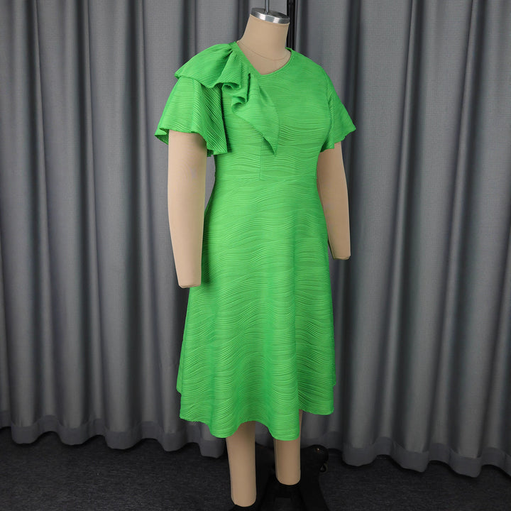 Damen elegantes Midikleid mit Rüschen-Details Drune