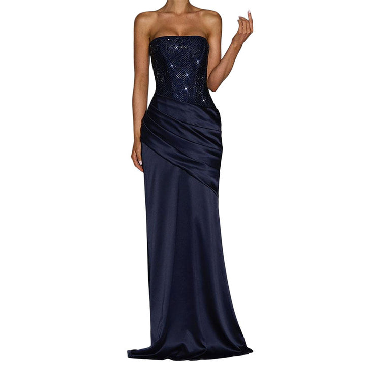 Damen Elegant Maxi-Kleid mit funkelndem Oberteil Drune
