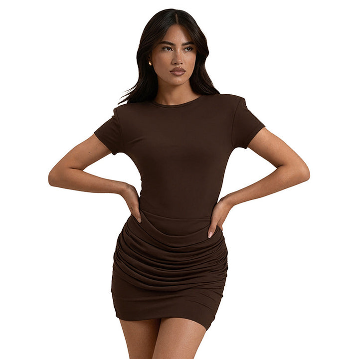 Damen Minikleid mit raffinierten Rüschendetails und körpernahem Schnitt Drune