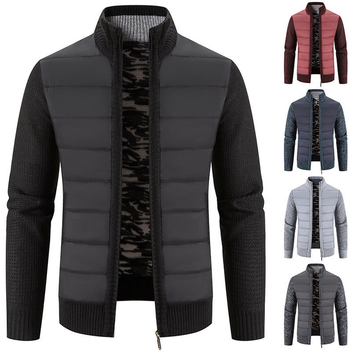 Herren hybride Steppjacke mit modischem Strickdesign Drune