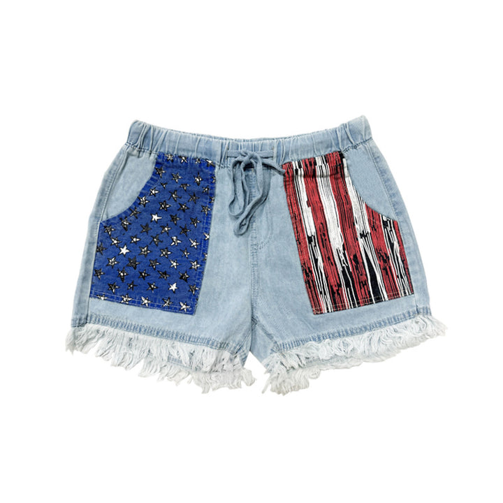 Damen Denim-Shorts mit kreativen Taschen Drune