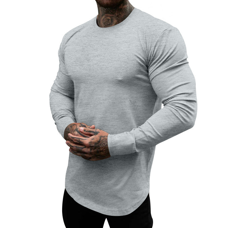 Herren Langarmshirt aus weichem, elastischem Baumwollmix mit Rundhalsausschnitt Drune