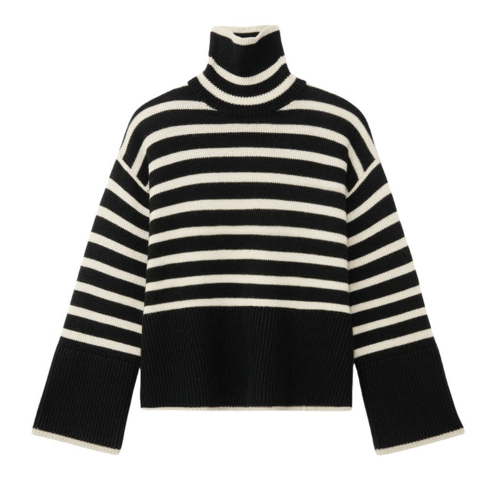 Damen Strickpullover mit Rollkragen und breiten Ärmeln Drune
