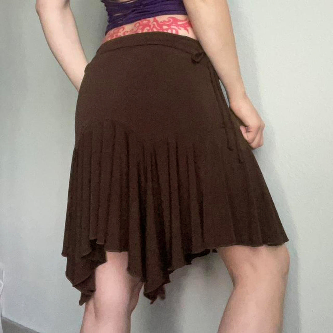 Damen asymmetrischer Swing-Rock mit tailliertem Design Drune