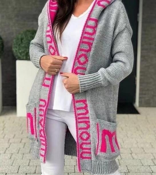 Damen gemütlicher Hooded Cardigan Drune