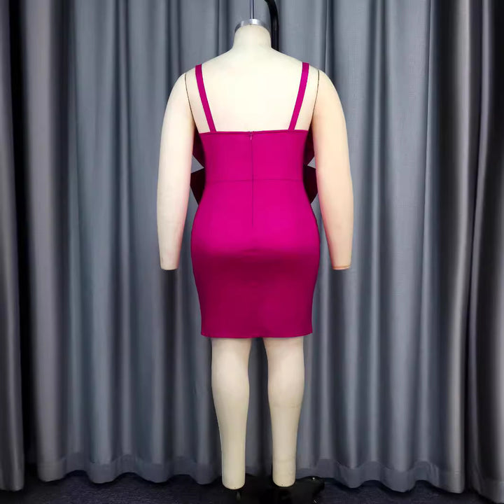 Damen figurbetontes Kleid mit voluminösen Schleifen Drune