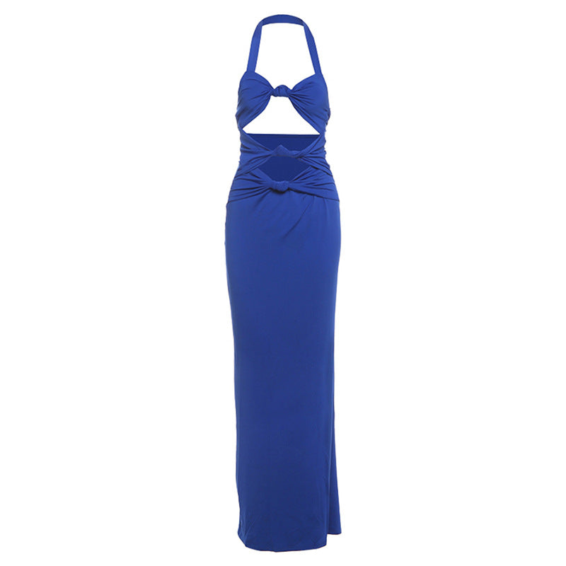 Damen Elegantes Maxikleid mit raffinierten Cut-Outs und Wickeldetails Drune